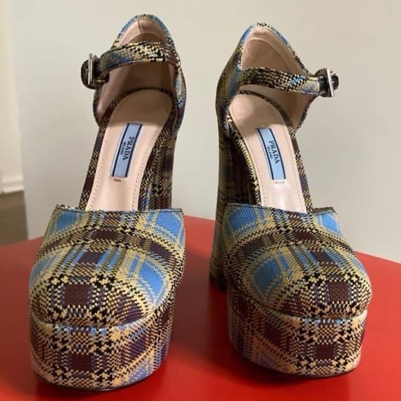 Prada Shoes - Prada Plaid Platform
